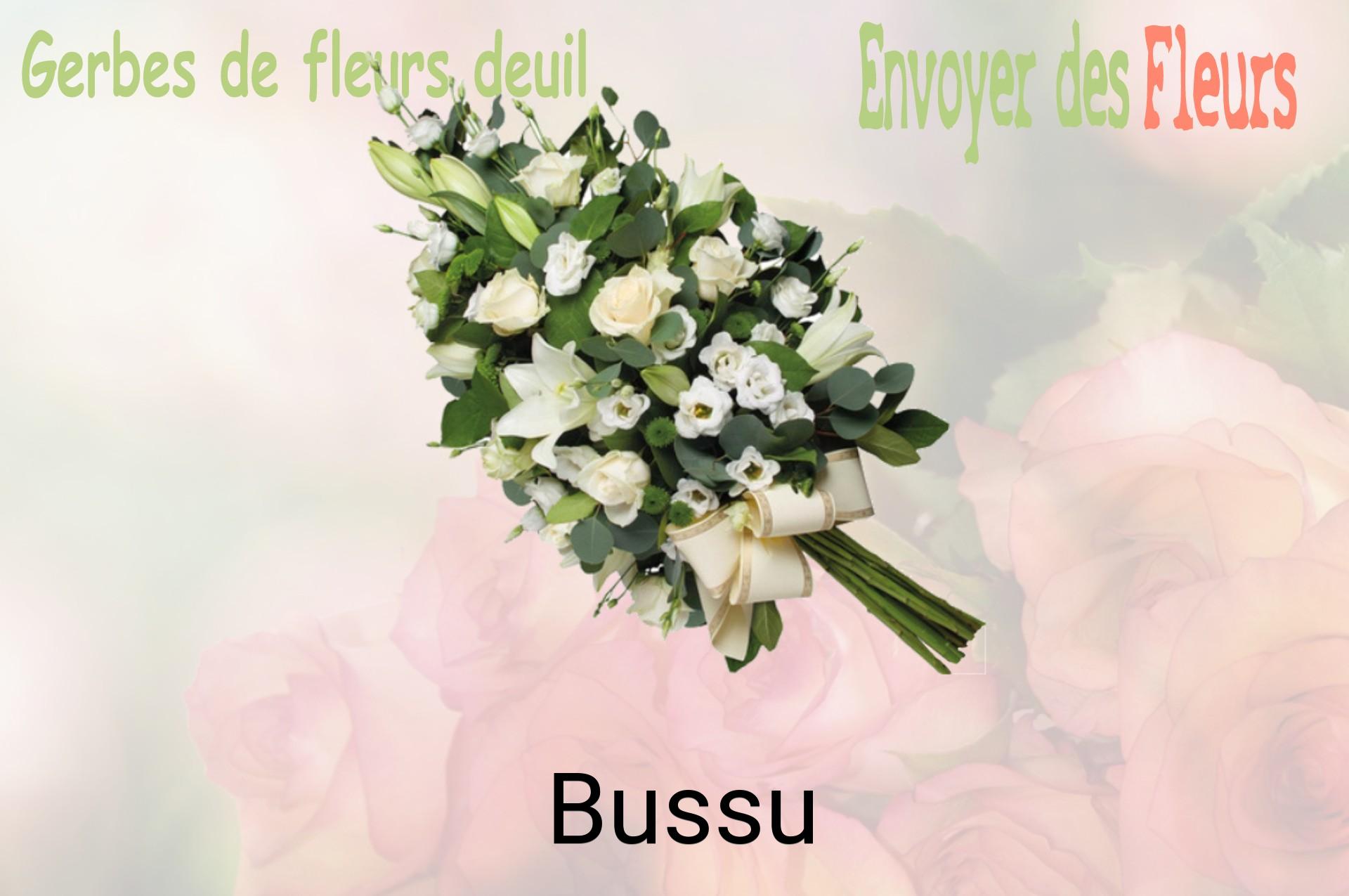 Gerbe de fleurs de deuil livrée à Bussu